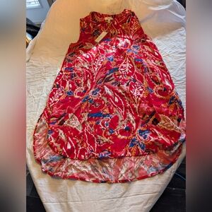 2/30$ Elegant Red and Blue Maxi Dress
